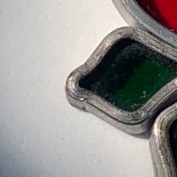 Vintage MCM Handmade Stained Glass Sun Catcher Strawberries Textured Bird - Picture 8 of 10